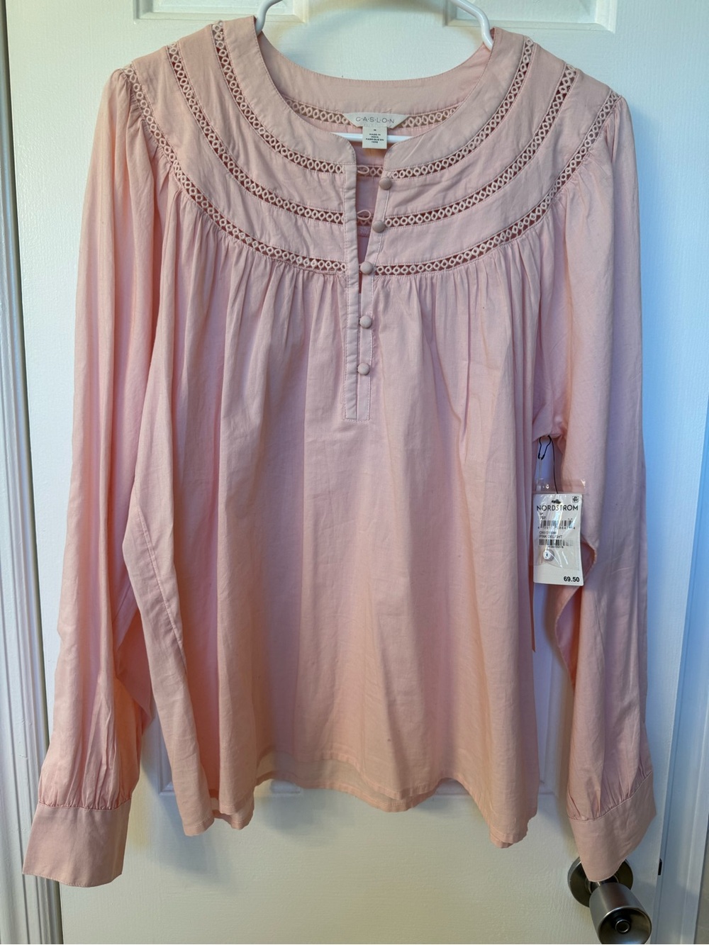 Nordstrom Pink Delight Button-Front Blouse